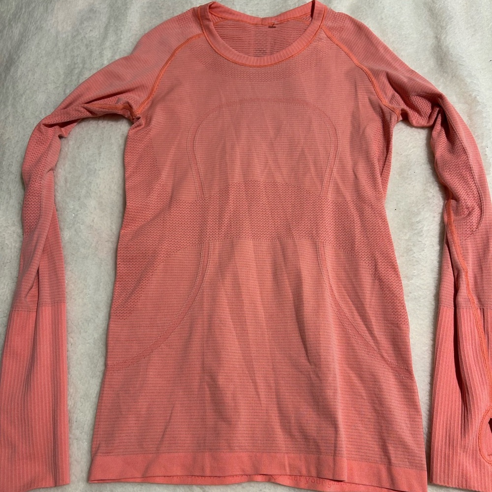 lululemon athletica Women's Long Sleeve Top in Coral Pink